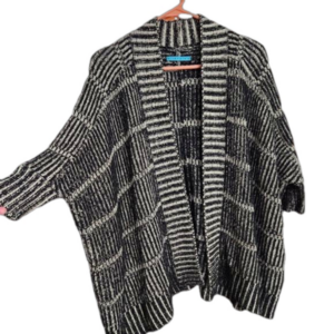 Alice + Olivia black and cream open cardigan size L/XL heavier weight